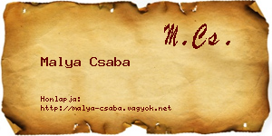 Malya Csaba névjegykártya